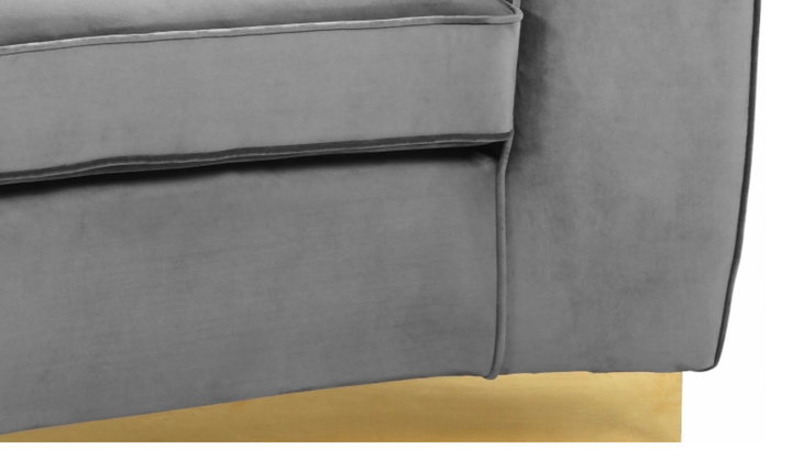 Meridian Furniture Julian Velvet Upholstered Sofa with Two Base Types