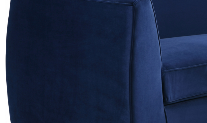 Meridian Furniture Julian Velvet Upholstered Sofa with Two Base Types