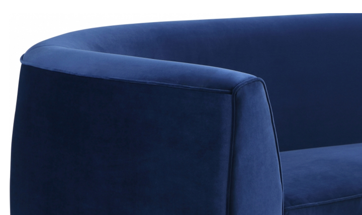 Meridian Furniture Julian Velvet Upholstered Sofa with Two Base Types