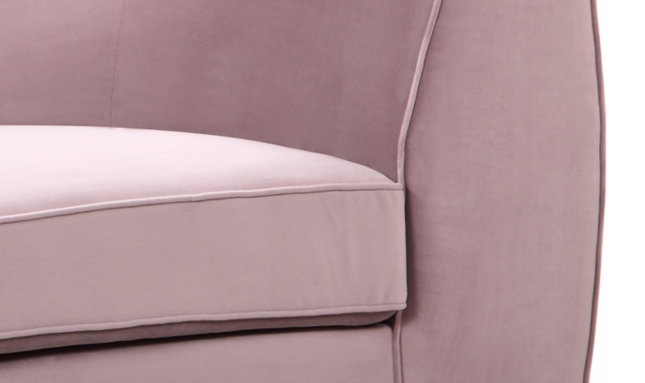Meridian Furniture Julian Velvet Upholstered Sofa with Two Base Types