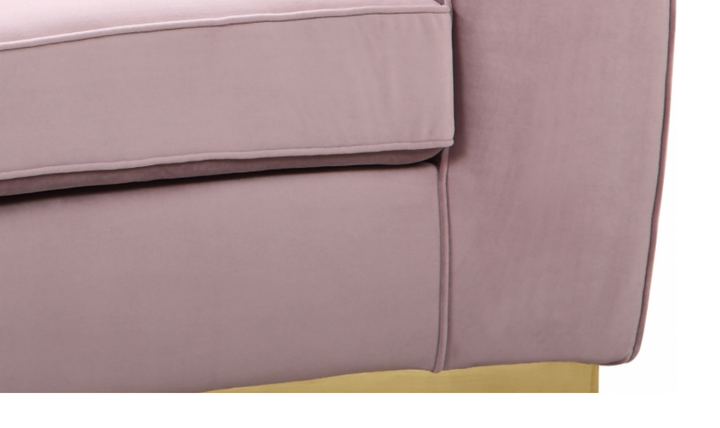Meridian Furniture Julian Velvet Upholstered Sofa with Two Base Types