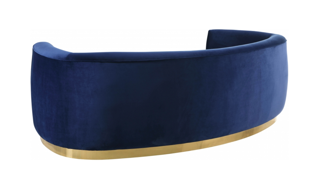 Meridian Furniture Julian Velvet Upholstered Sofa with Two Base Types