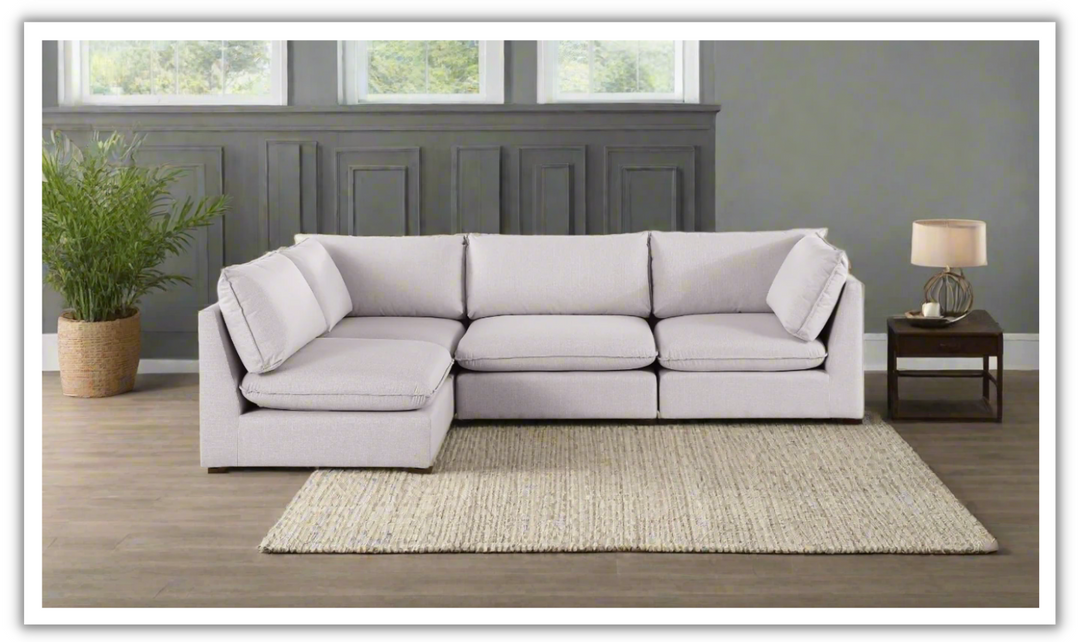 Meridian Furniture Mackenzie Linen Upholstered Modular Sectional Sofa-jenniferfurniture