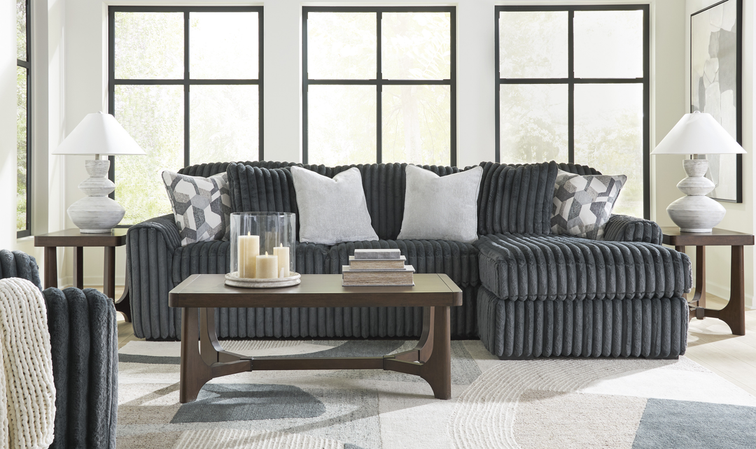 Modern Heritage Midnight-Madness 2-Piece Fabric Sectional Sofa with Chaise