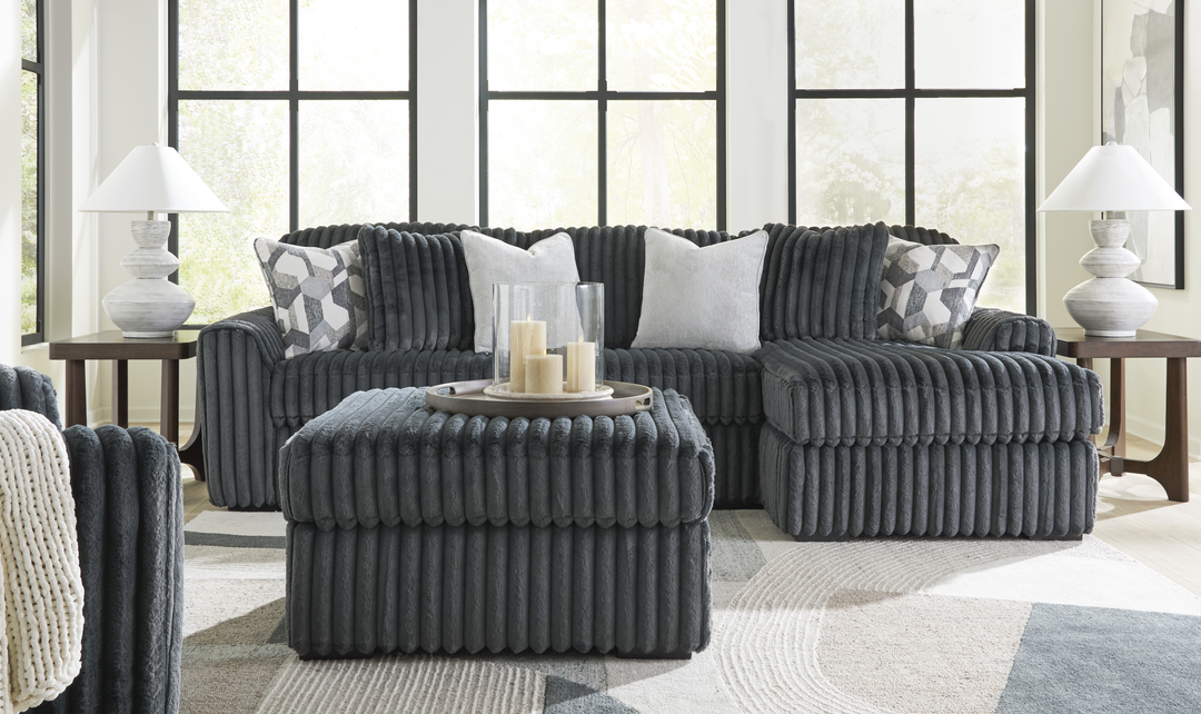 Modern Heritage Midnight-Madness 2-Piece Fabric Sectional Sofa with Chaise