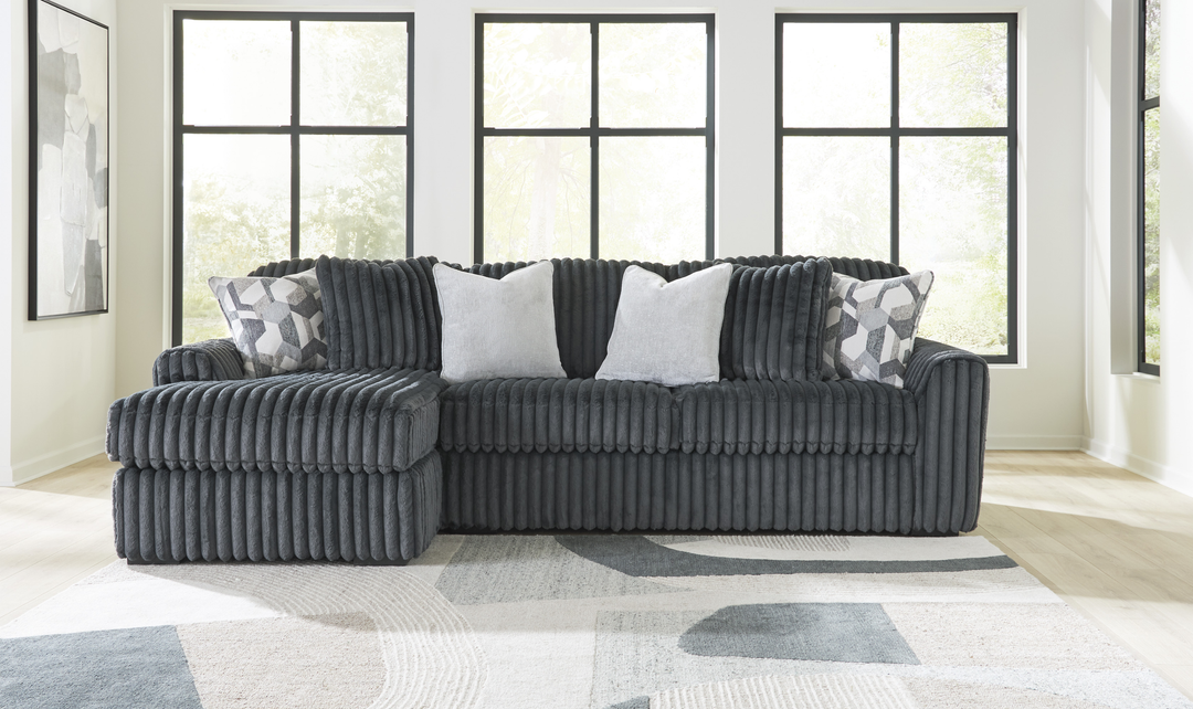 Modern Heritage Midnight-Madness 2-Piece Fabric Sectional Sofa with Chaise