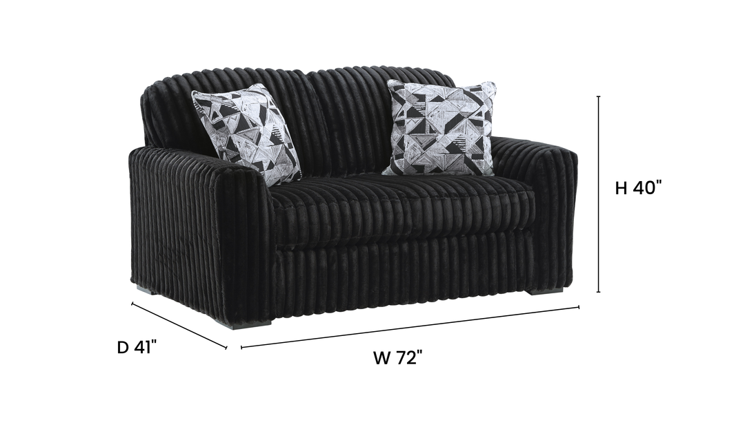 Modern Heritage Midnight-Madness Fabric Loveseat - Jennifer Furniture