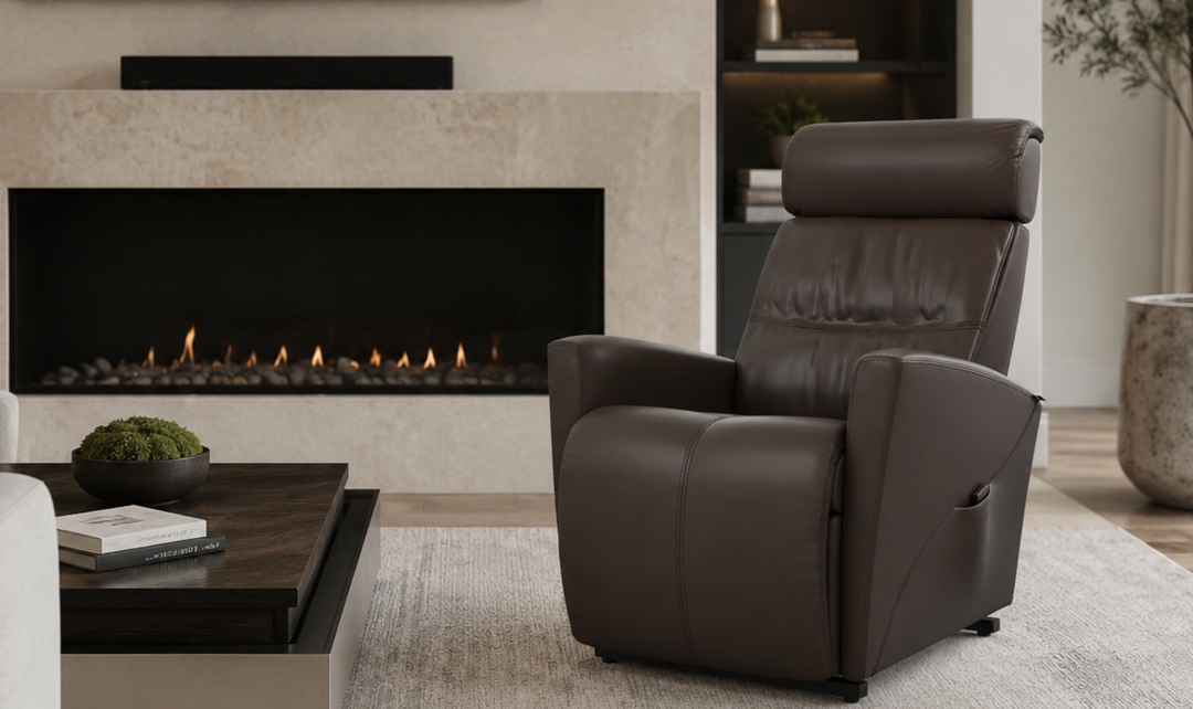 Fjords Milan Leather Power Lift Recliner Chair with Power Headrest