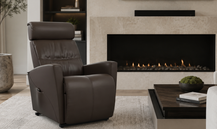 Fjords Milan Leather Power Lift Recliner Chair with Power Headrest