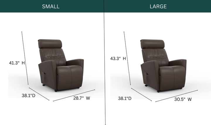 Fjords Milan Leather Power Lift Recliner Chair with Power Headrest