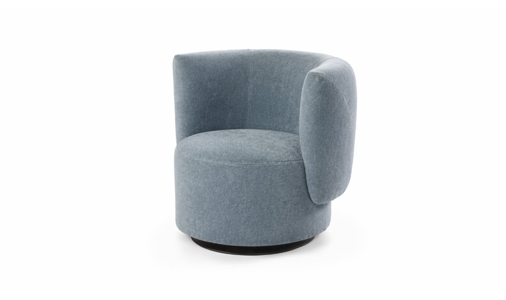 Calia Italia Milla Fabric Swivel Accent Chair in Barrel Design