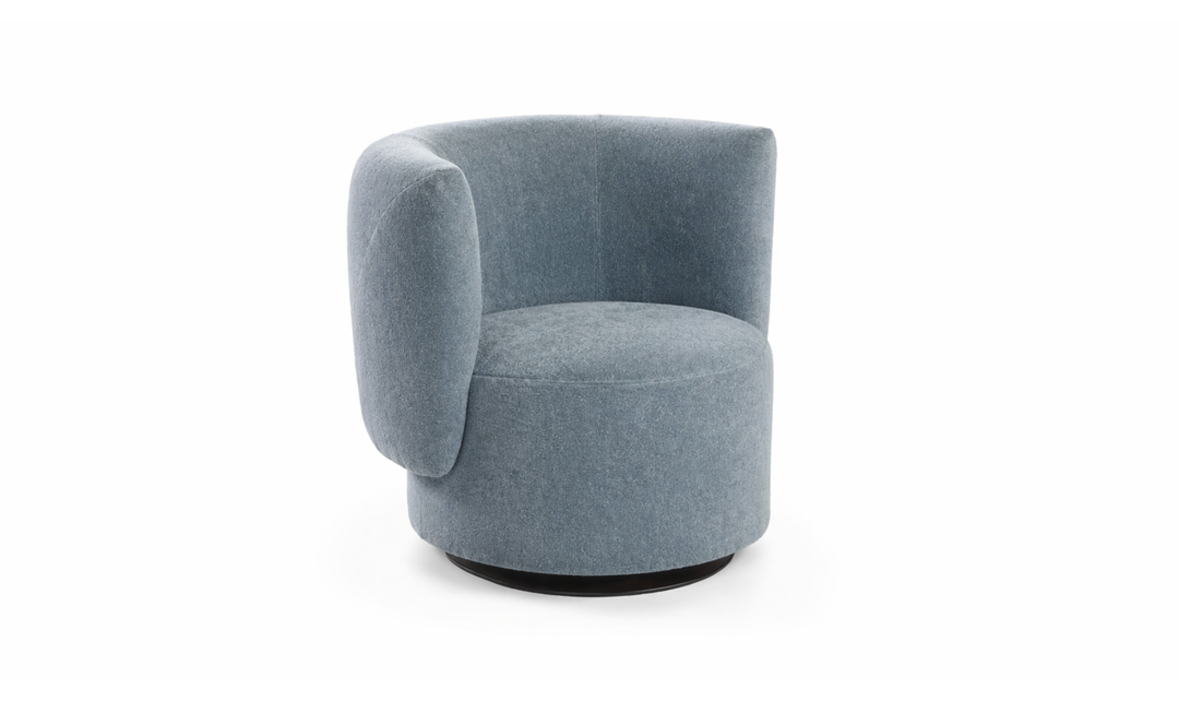 Calia Italia Milla Fabric Swivel Accent Chair in Barrel Design-Jennifer Furniture