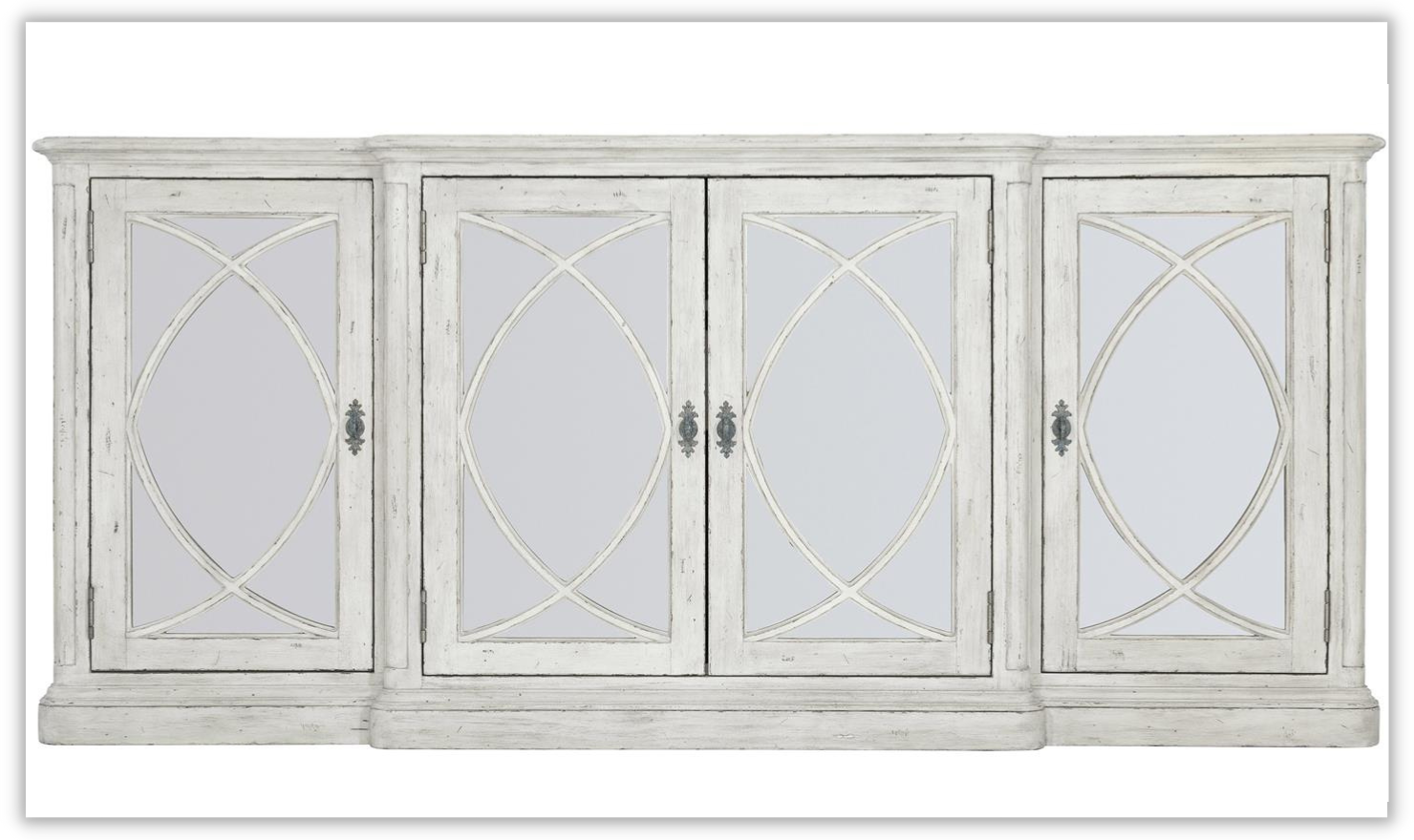 Mirabelle White 4-Door Wooden Buffet with Adjustable Glides