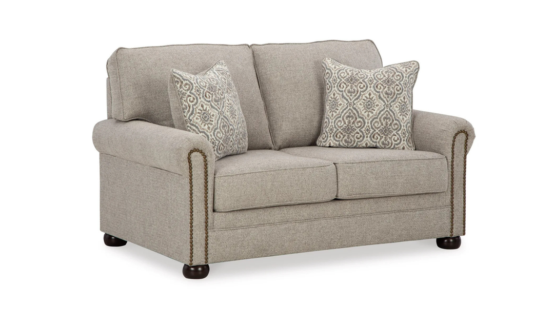 Modern Heritage Gaelon Fabric Loveseat with Accent Pillows