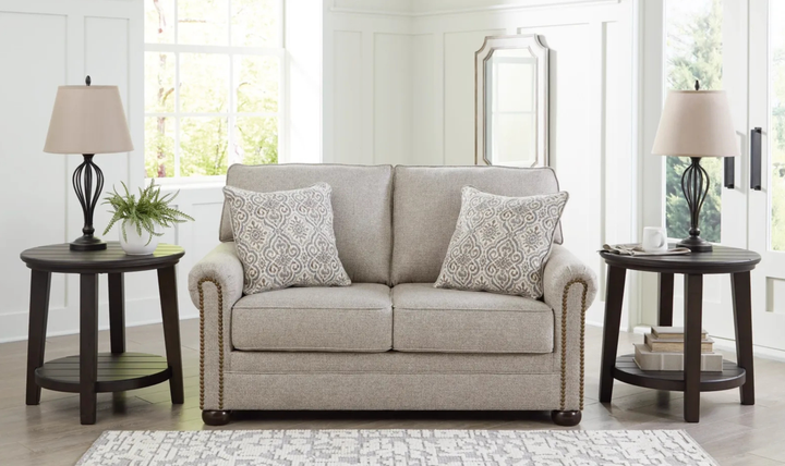 Modern Heritage Gaelon Fabric Loveseat with Accent Pillows