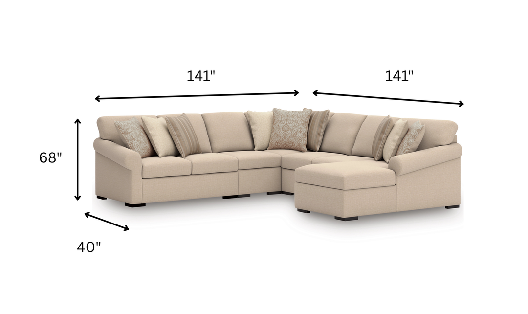 Modern Furniture LadyMae 5-Piece Sectional Sofa with Chaise