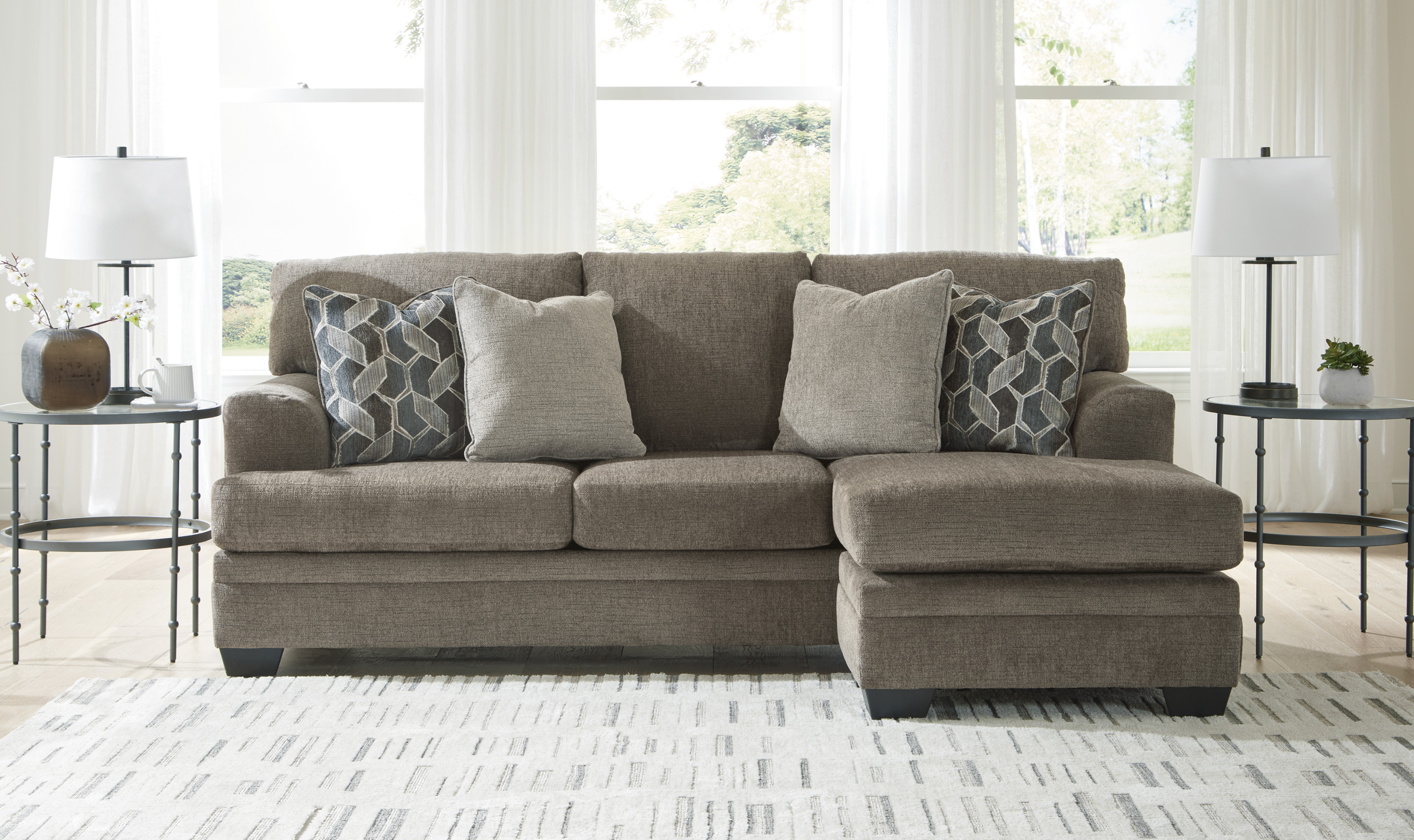 Modern Haritage Stonemeade Fabric Sofa Chaise