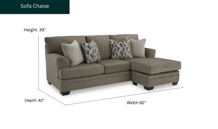 Modern Haritage Stonemeade Fabric Sofa Chaise