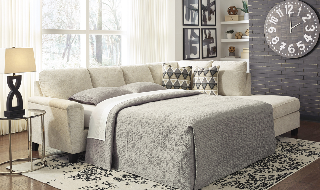 Modern Heritage Abinger L-shaped Fabric Sleeper Sectional Sofa with Chaise