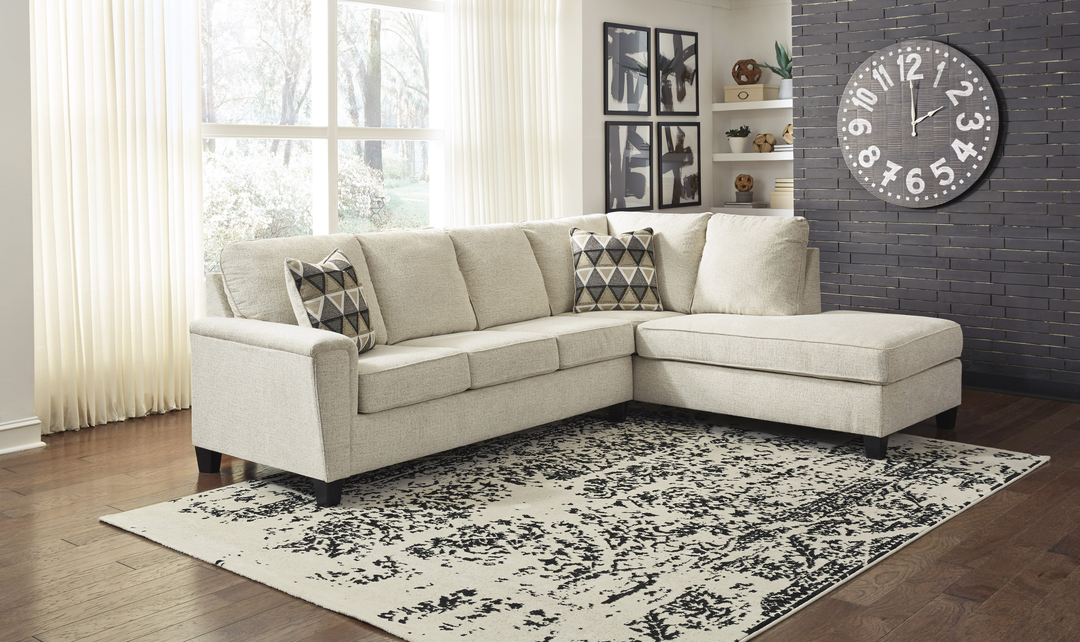 Modern Heritage Abinger L-shaped Fabric Sleeper Sectional Sofa with Chaise-Jennifer Furniture