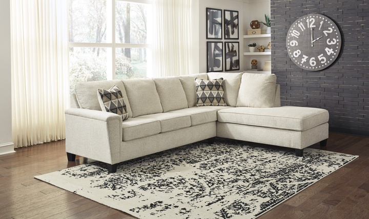 Modern Heritage Abinger L-shaped Fabric Sleeper Sectional Sofa with Chaise-Jennifer Furniture