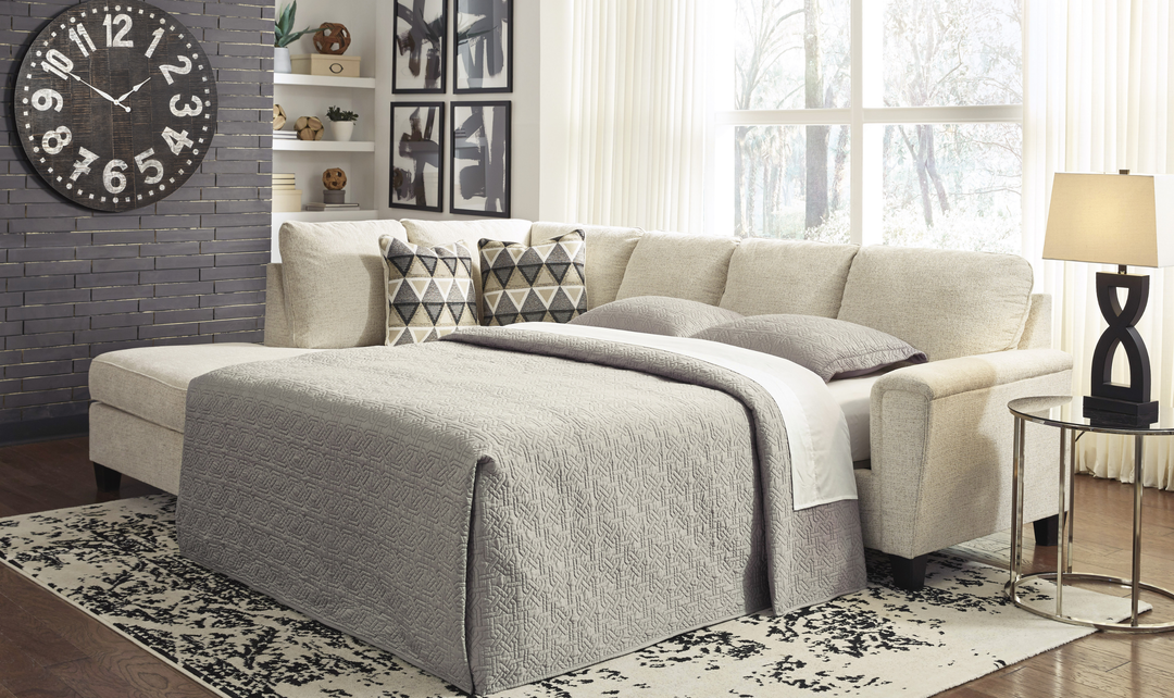 Modern Heritage Abinger L-shaped Fabric Sleeper Sectional Sofa with Chaise-Jennifer Furniture