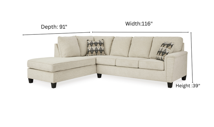 Modern Heritage Abinger L-shaped Fabric Sleeper Sectional Sofa with Chaise