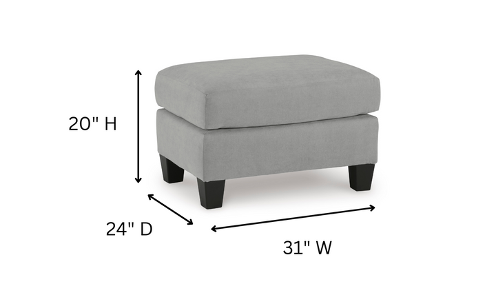 Modern Heritage Adlai Firmly Cushioned Fabric Ottoman-jennifer furniture