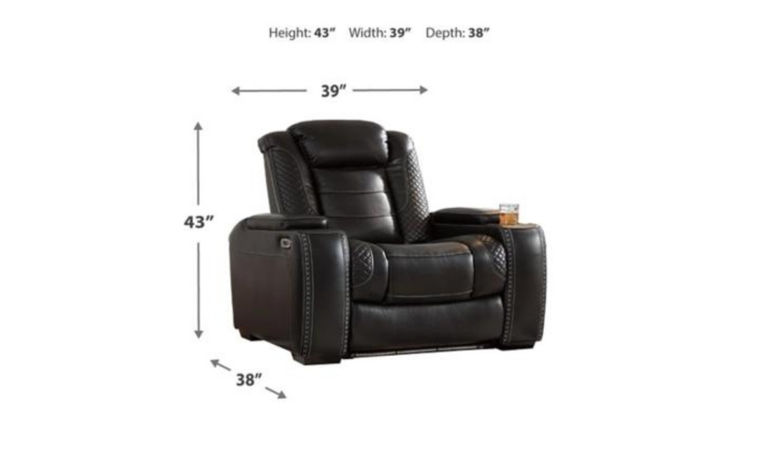 Modern Heritage Adonia Midnight Leather Power Reclining Chair