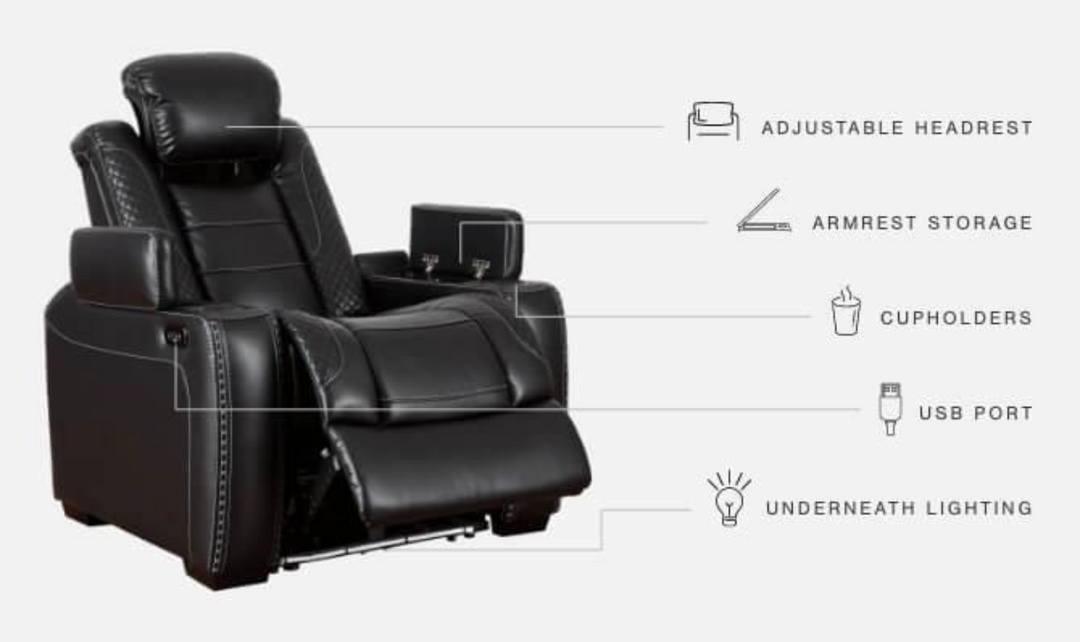 Modern Heritage Adonia Midnight Leather Power Reclining Chair