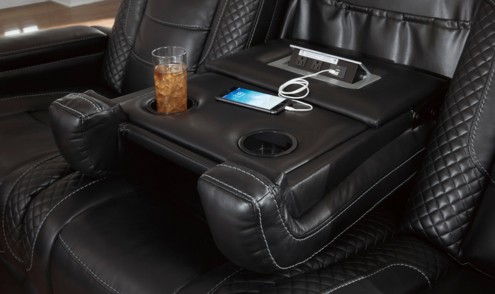 Modern Heritage Adonia Power Reclining Loveseat with Center Console