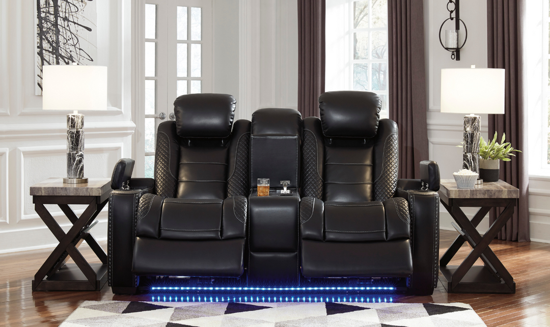 Modern Heritage Adonia Power Reclining Loveseat with Center Console