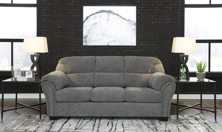 Modern Heritage Allmaxx 3-Seater Pewter Fabric Sofa with Pillow Arms