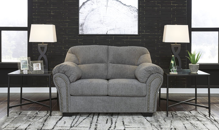 Modern Heritage Allmaxx Fabric Loveseat with Pillow Arms