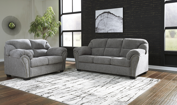 Modern Heritage Allmaxx Fabric Loveseat with Pillow Arms