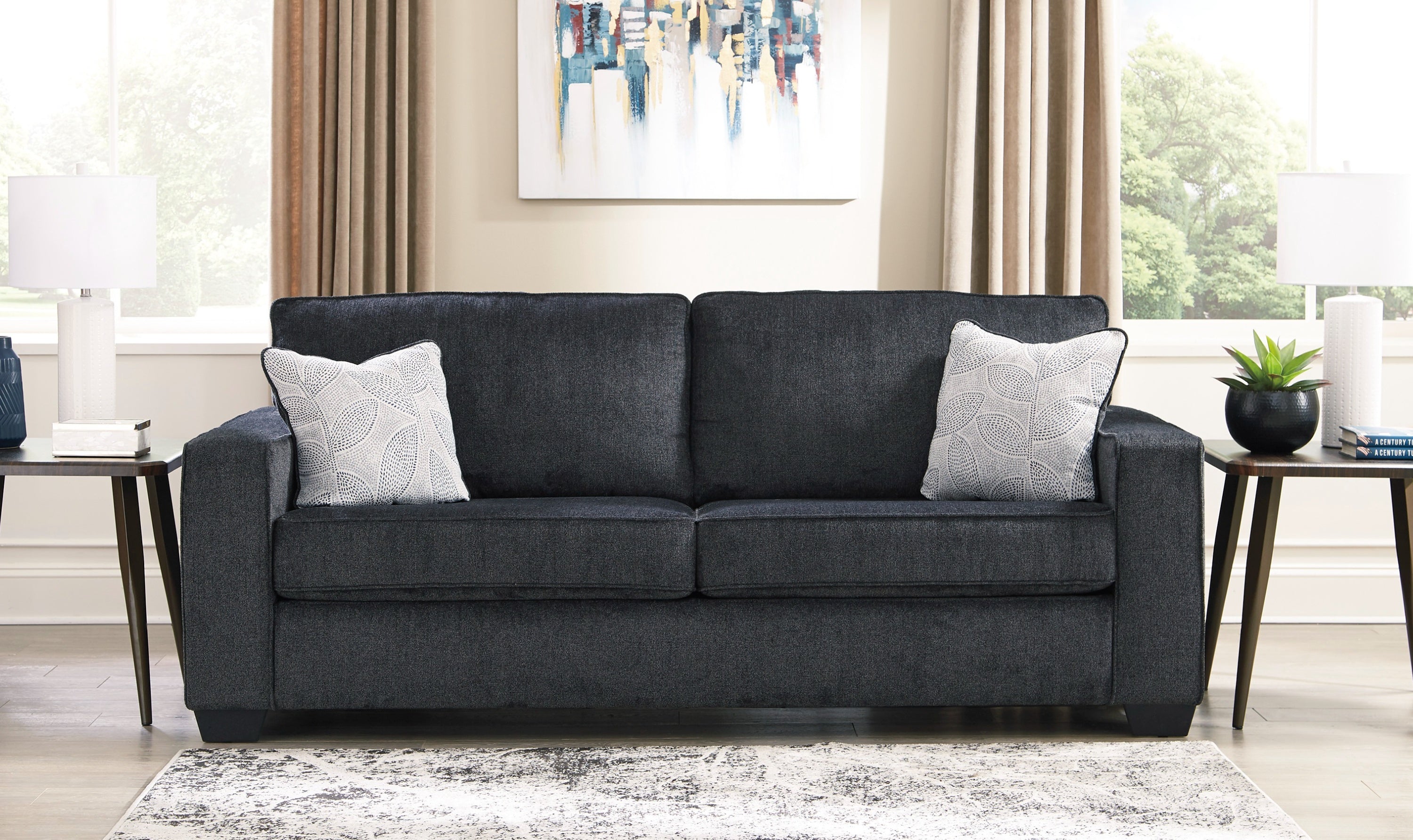 Modern Heritage Altari 3-Seater Fabric Sofa With Track Arms-Jennifer Furniture