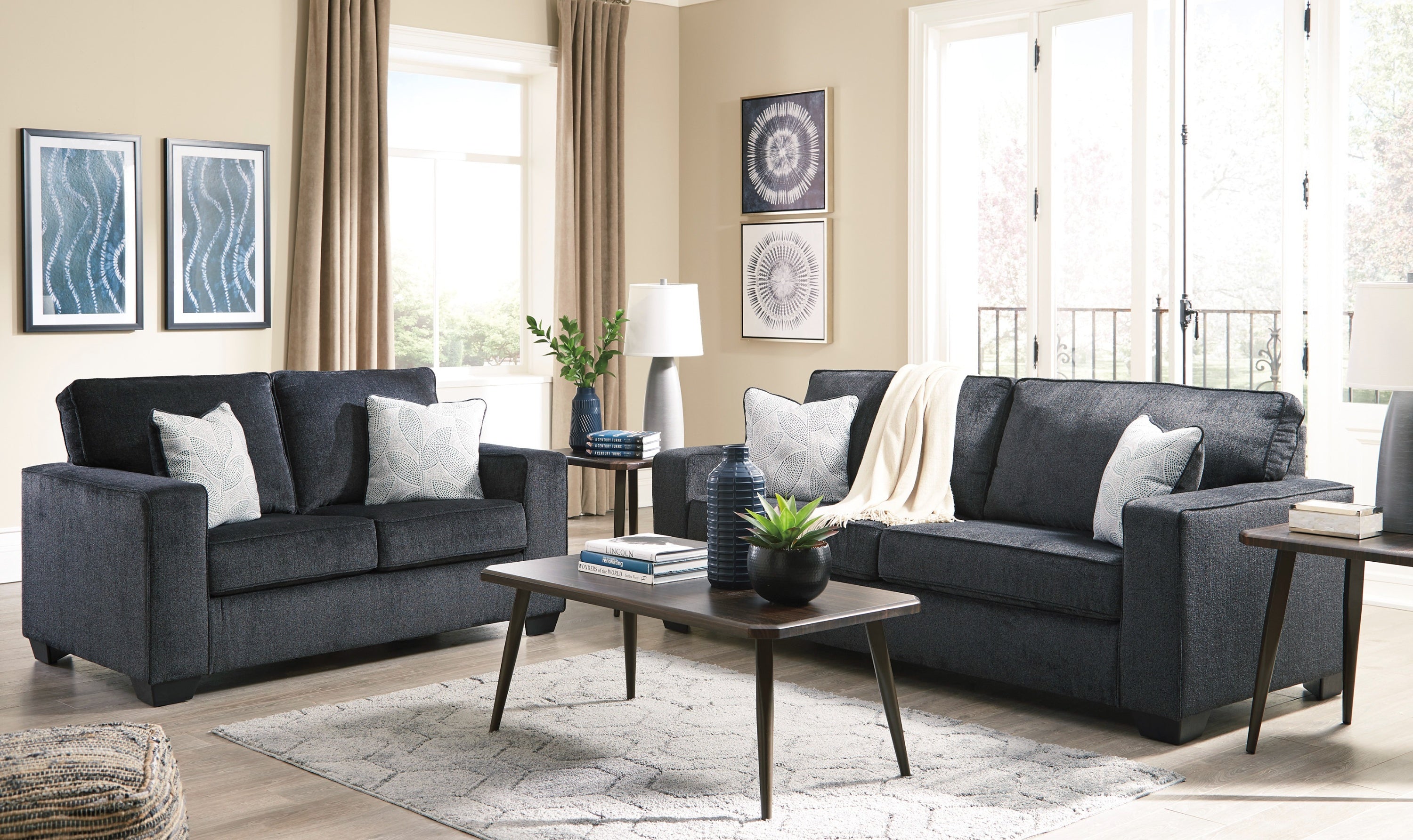 Modern Heritage Altari Contemporary 2-Piece Living Room Set-Jenifer Furniture