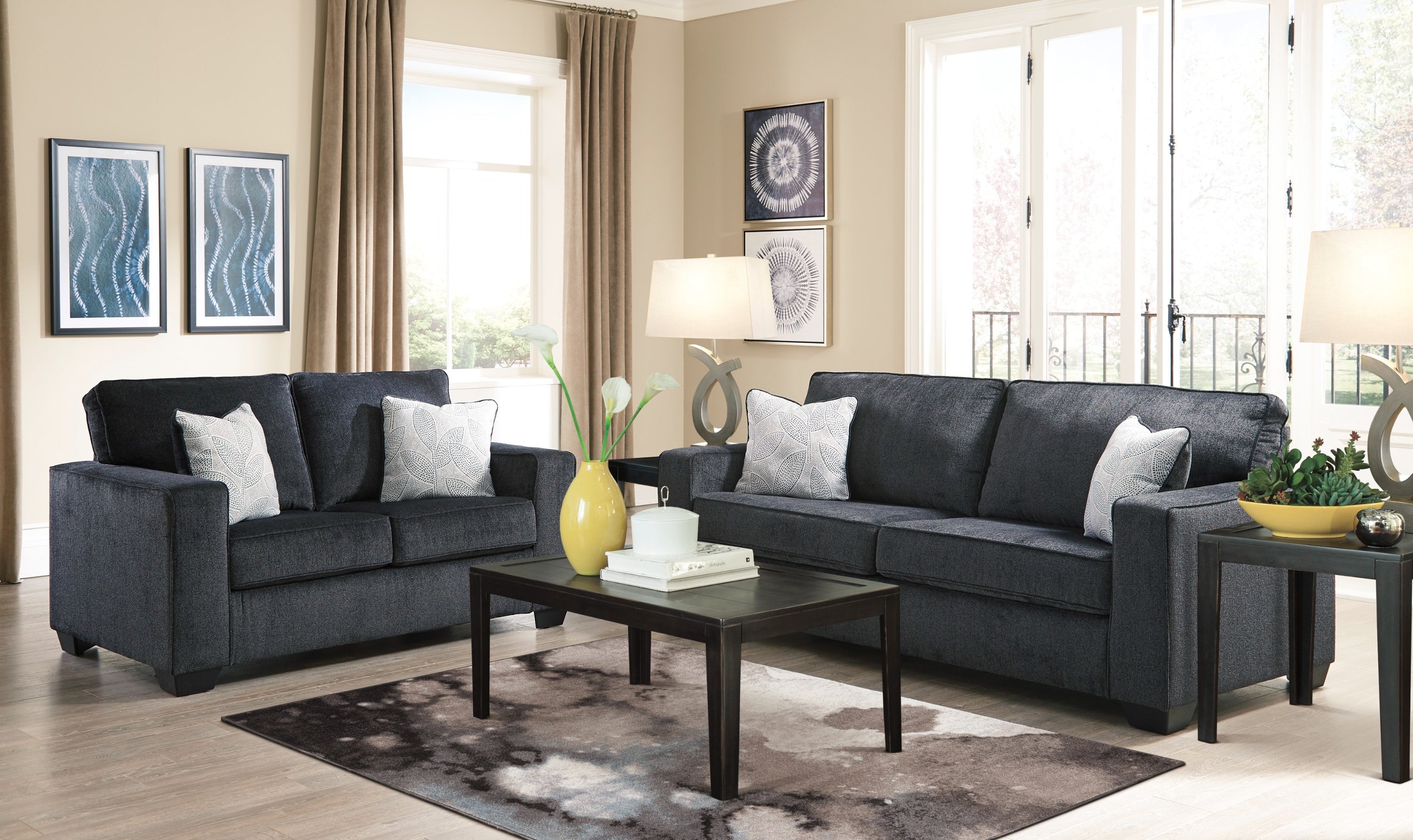 Modern Heritage Altari Contemporary 2-Piece Living Room Set-Jenifer Furniture