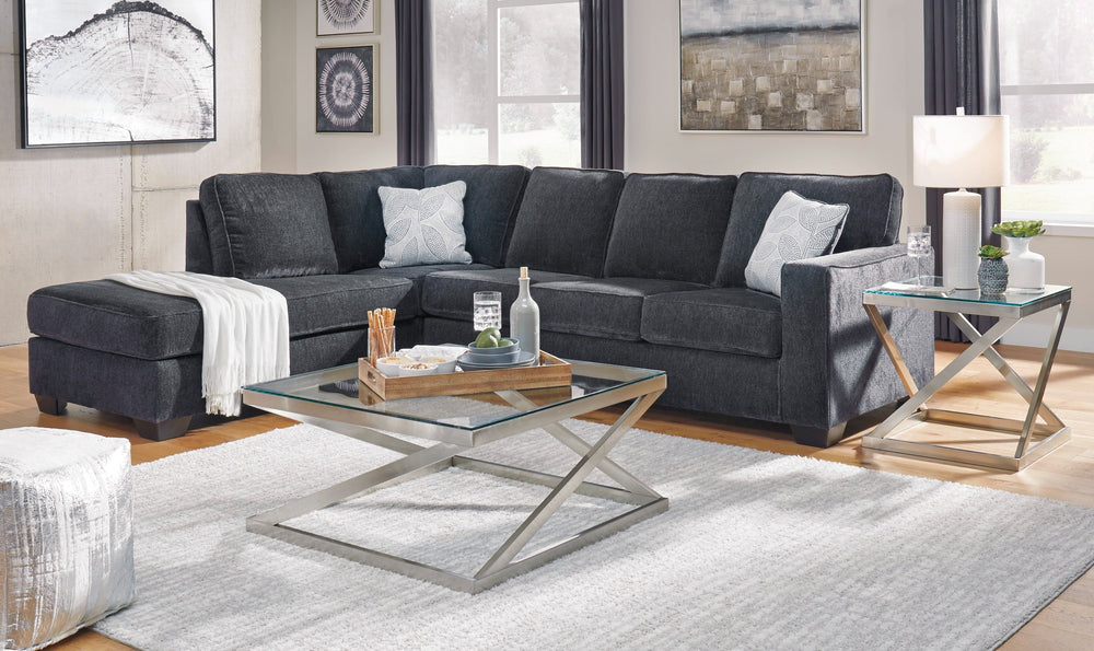 Modern Heritage Altari L-shaped Fabric Sectional Sofa with Track Arms-Jennifer Furniture
