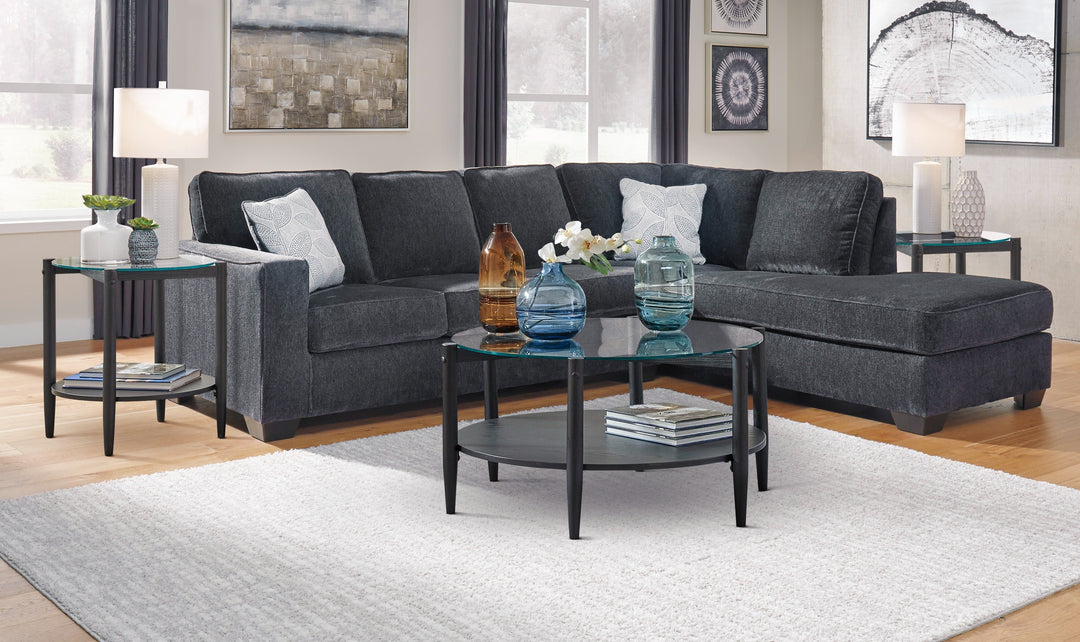 Modern Heritage Altari L-shaped Fabric Sectional Sofa with Track Arms-Jennifer Furniture
