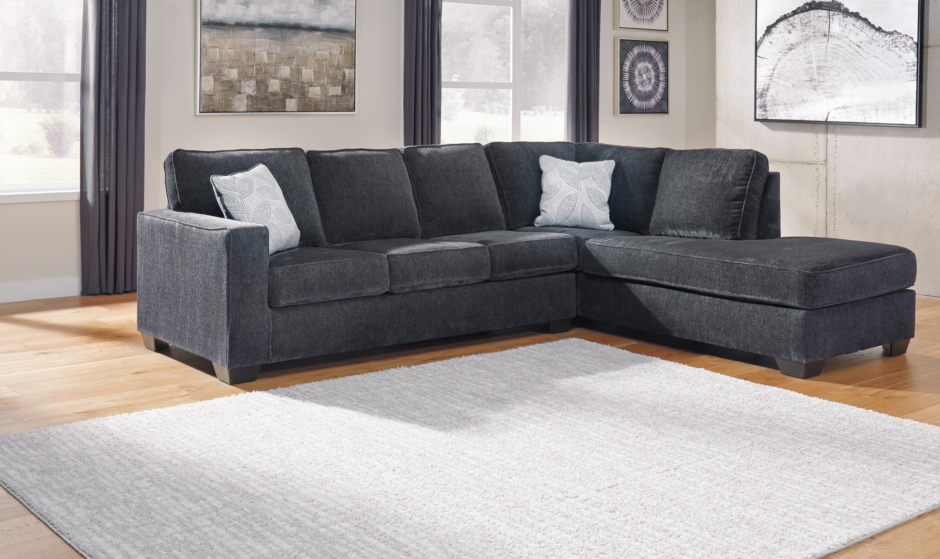 Modern Heritage Altari L-shaped Fabric Sectional Sofa with Track Arms-Jennifer Furniture