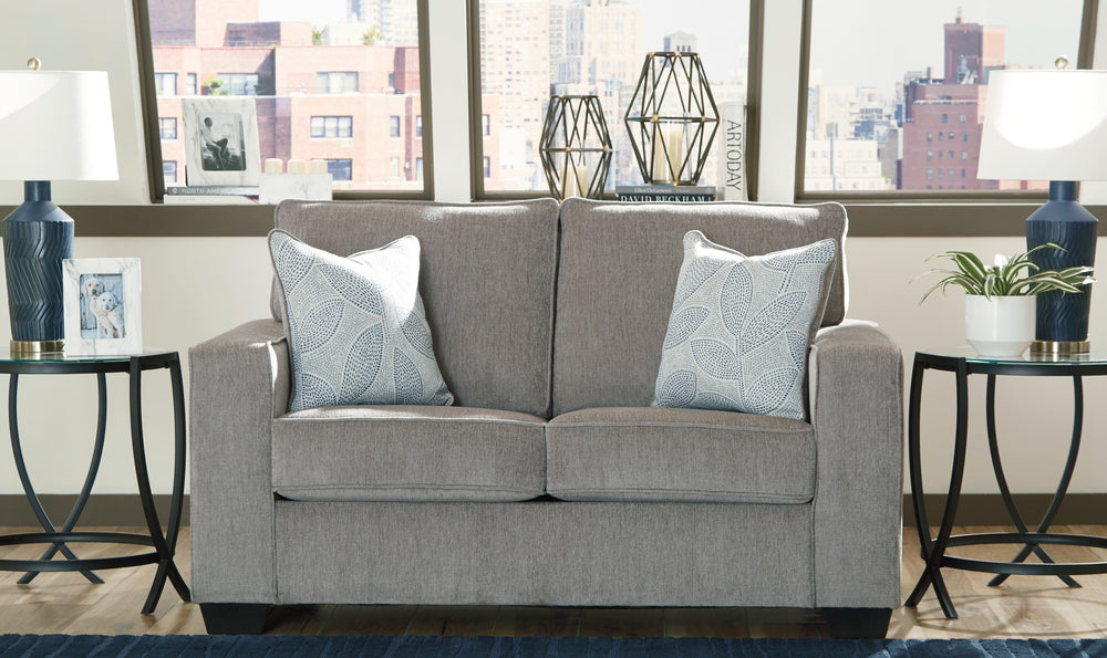 Modern Heritage Altari Stationary Fabric Loveseat with 2 Pillows-Jennifer Furniture