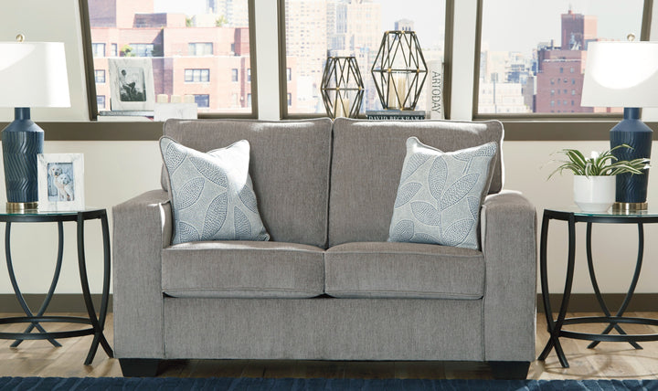 Modern Heritage Altari Stationary Fabric Loveseat with 2 Pillows-Jennifer Furniture