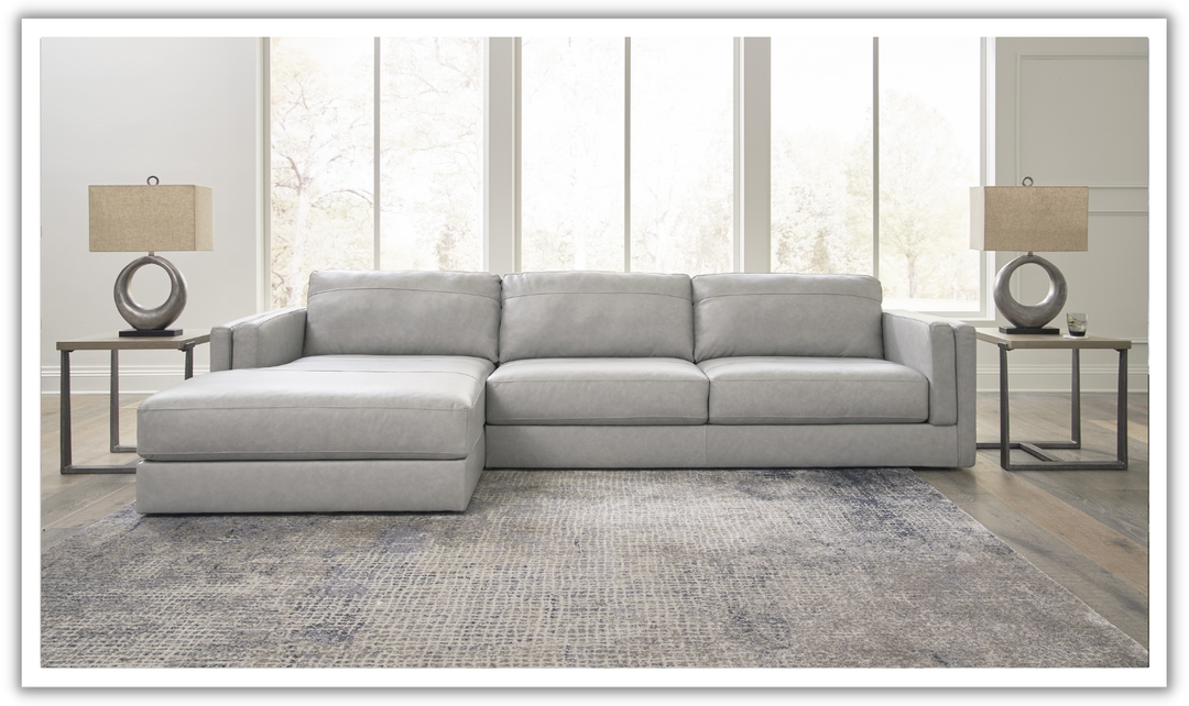 Modern Heritage Amiata 2-Piece Fabric Sectional with Chaise-Jennifer Furniture