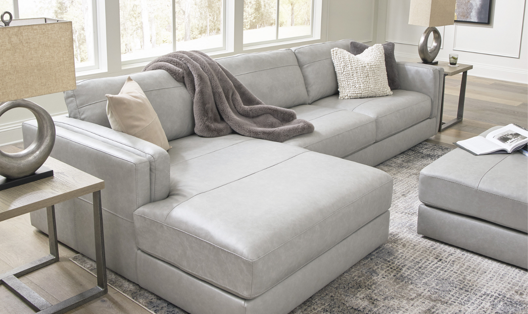 Modern Heritage Amiata 2-Piece Leather Sectional Sofa with Chaise