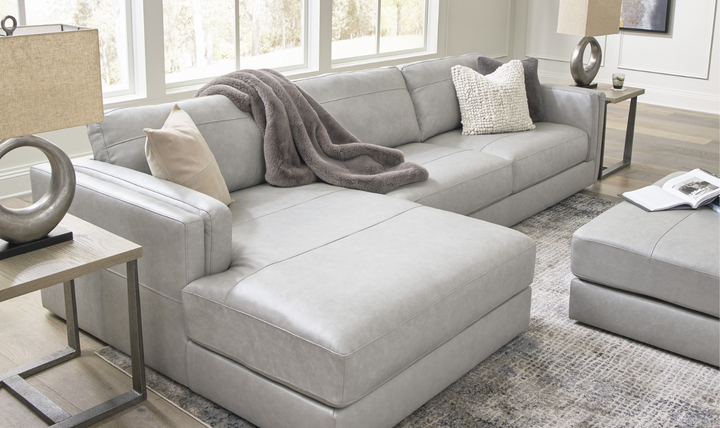Modern Heritage Amiata 2-Piece Leather Sectional Sofa with Chaise