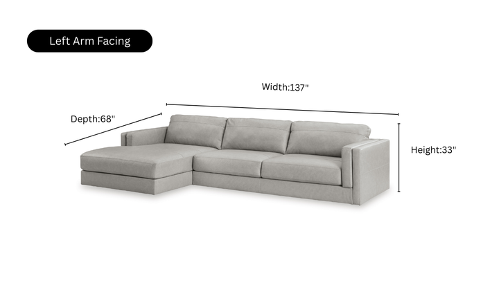 Modern Heritage Amiata 2-Piece Fabric Sectional with Chaise-Jennifer Furniture