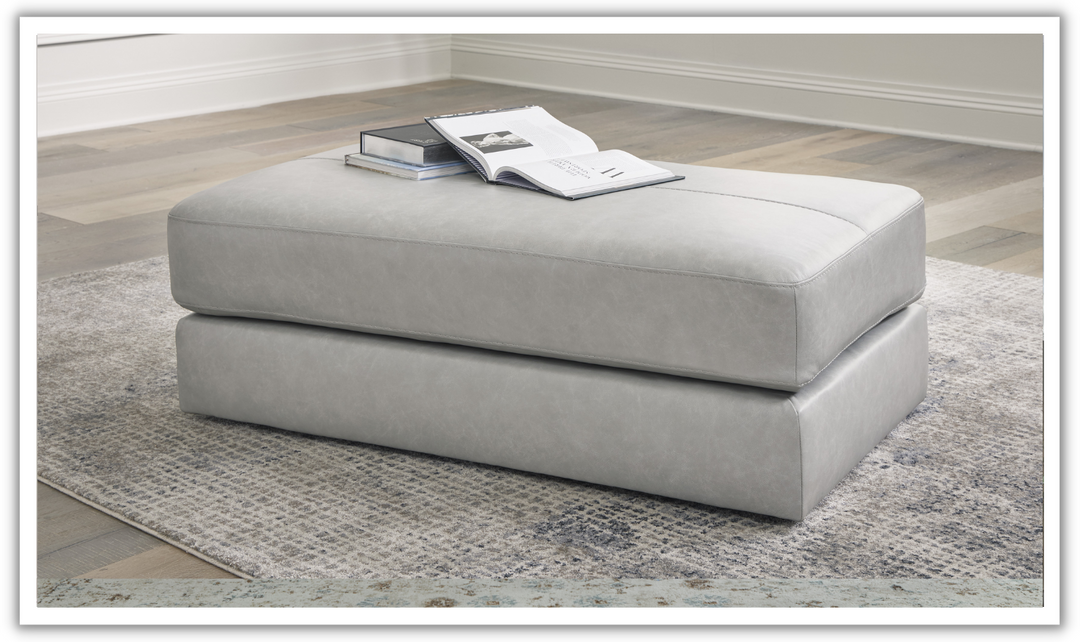 Modern Heritage  Amiata Oversized Accent Leather Ottoman-Jennifer Furniture