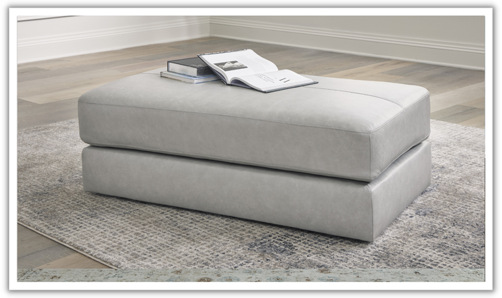 Modern Heritage  Amiata Oversized Accent Leather Ottoman-Jennifer Furniture