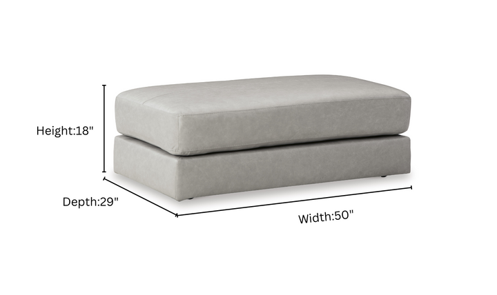 Modern Heritage  Amiata Oversized Accent Leather Ottoman-Jennifer Furniture